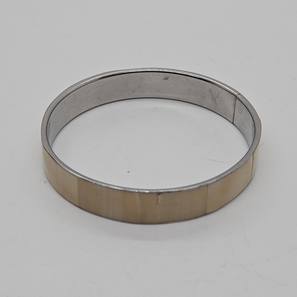 cream colored inlay bangle bracelet